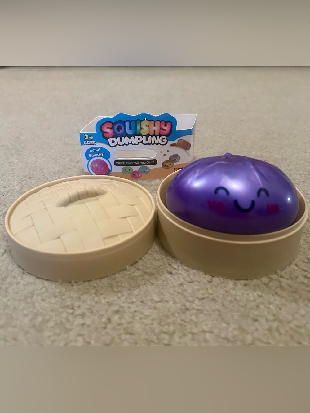 Glow in the Dark Squishy Dumpling Squeeze Ball Stress Reliever *Purple*